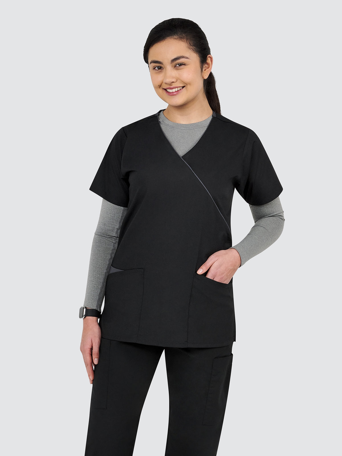 Galaxy Mock Wrap Female Scrub Top GXWT