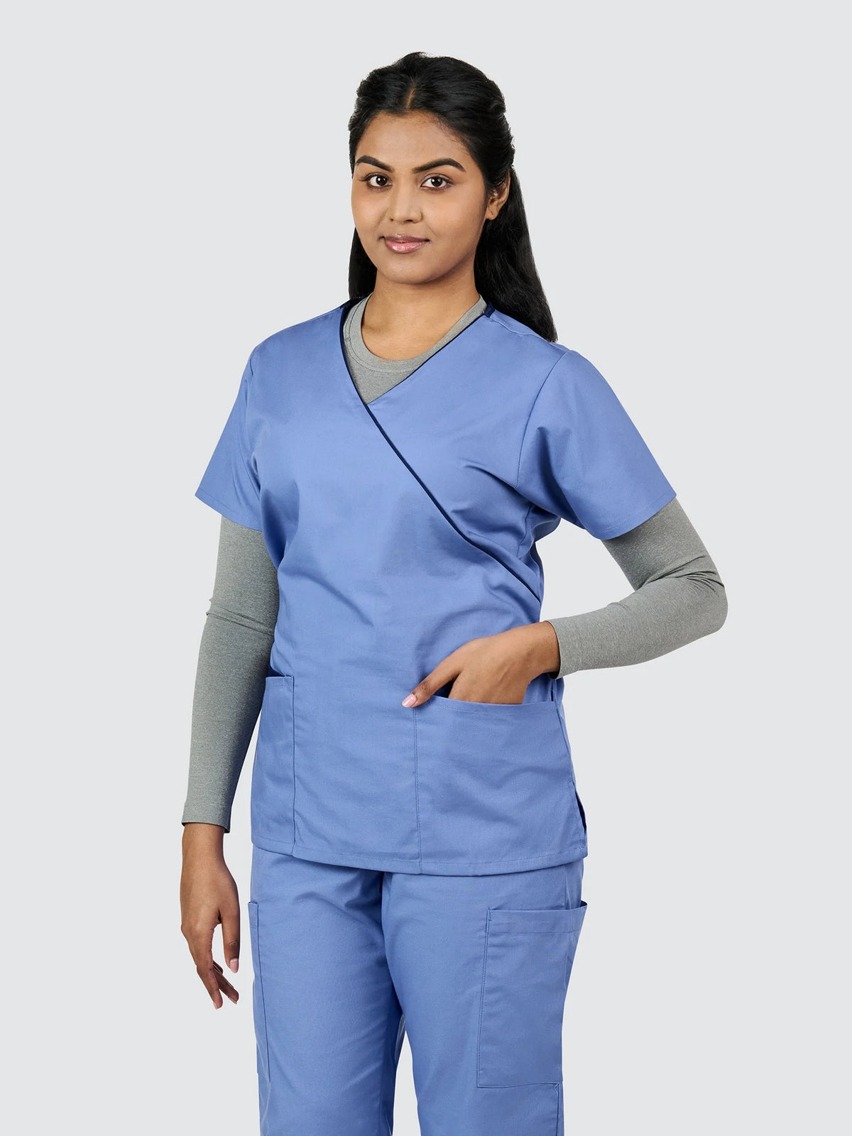 Galaxy Mock Wrap Female Scrub Top GXWT