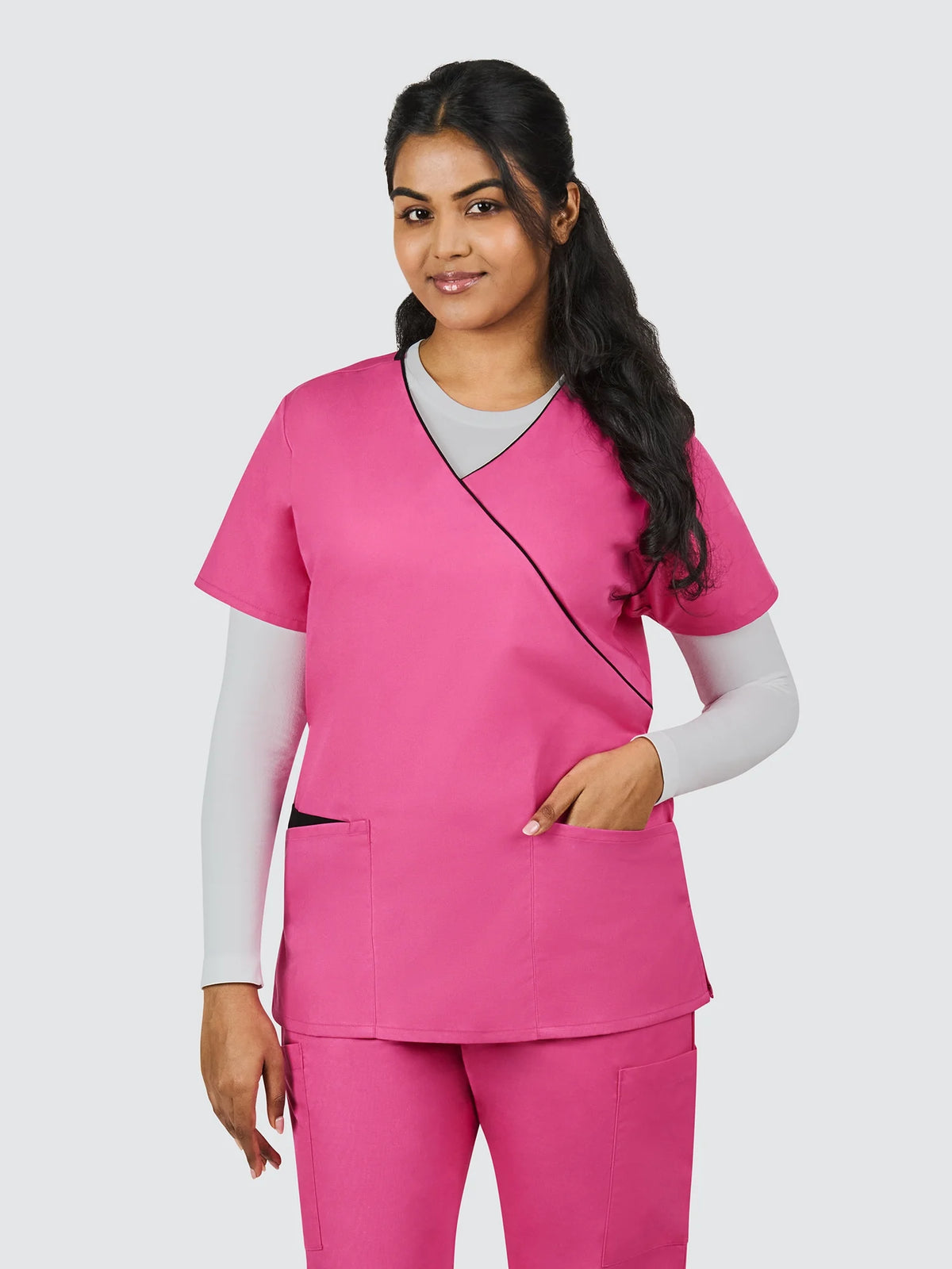 Galaxy Mock Wrap Female Scrub Top GXWT