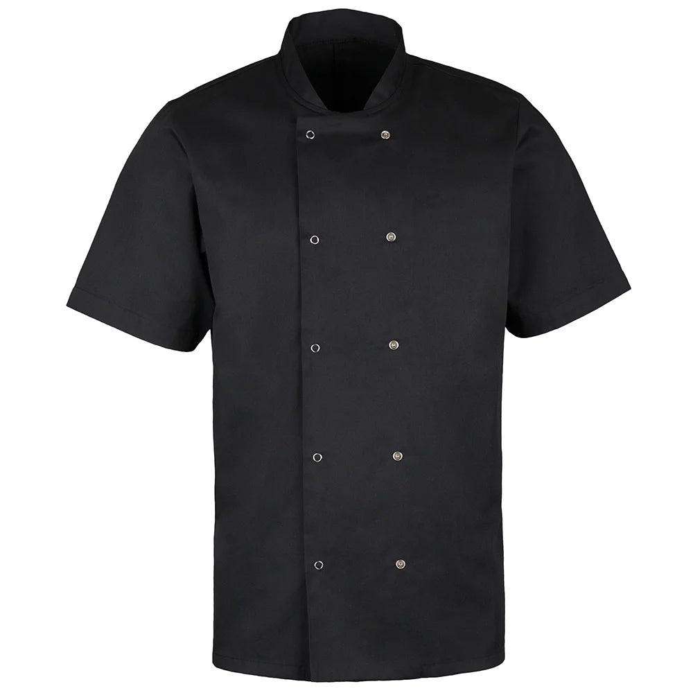 Short Sleeve Stud Chef Jacket HO10