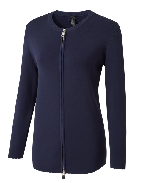 SALLY Scallop Edge Zip Cardigan