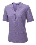 BETH Short Sleeve Pop-Over Print Blouse
