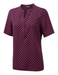 BONNIE Short Sleeve 3 Button Neck Print Blouse