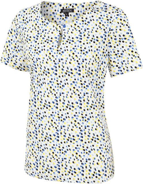 PAIGE Short Sleeve Print Shell Blouse
