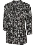 SADIE 3/4 Sleeve Print Pop-Over Blouse