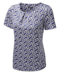 SUZIE Tuck Neck Short Sleeve Print Shell Blouse